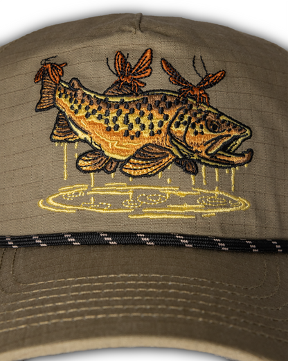 Fear The Hatch 2 Hat - Caddis & Brown Trout